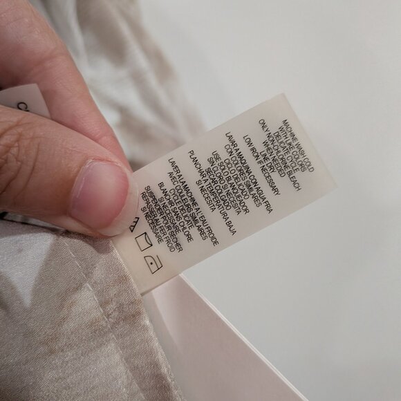 Calvin Klein Button Down Top with Rolled Sleeves Pink Beige Cream Size XL - Picture 5 of 6